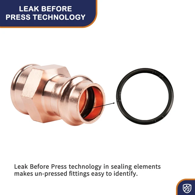 Alt view image 5 of 7 - Copper Press Fittings 3/4" Female Adapter x 3/4" Press 10 Pack