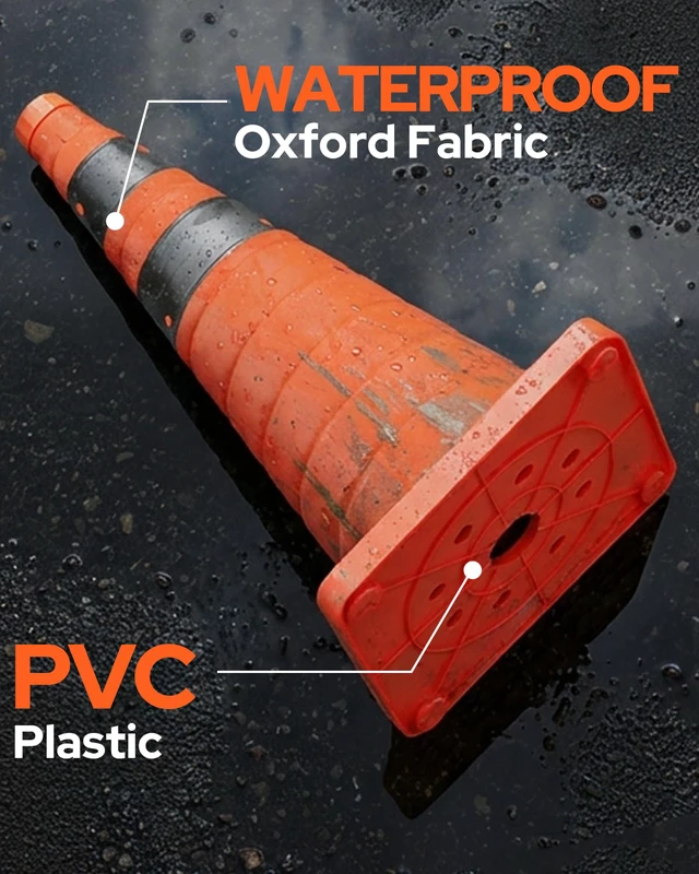Alt view image 6 of 7 - 4 Pack 28In Collapsible Traffic Safety Cones with Reflective Collar Multi Purpose Pop Up Cones for Road Safety, Parking Lot, Driving and Sport Training