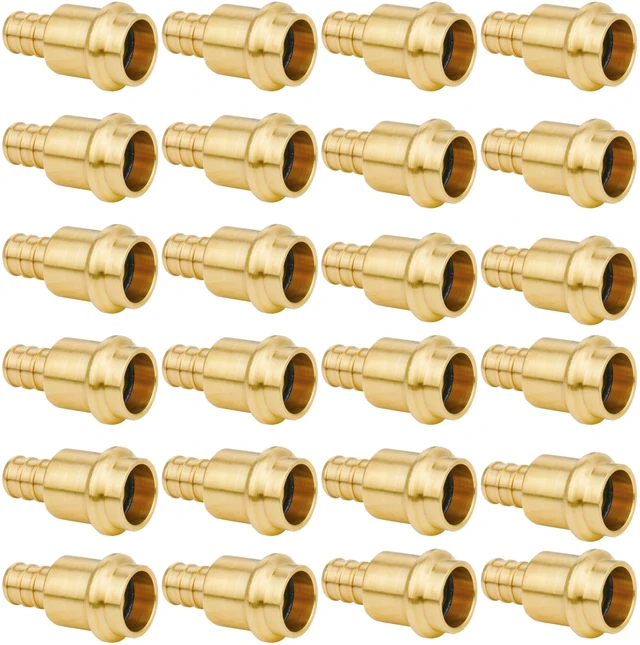 Main image of 24 Pack 1/2" Press Pro press x 1/2" PEX Adapter Crimp Fittings Coupling for Connect from Cooper to Pex B Pipe,Pro press Copper to Pex Adapter,Lead-Free Brass