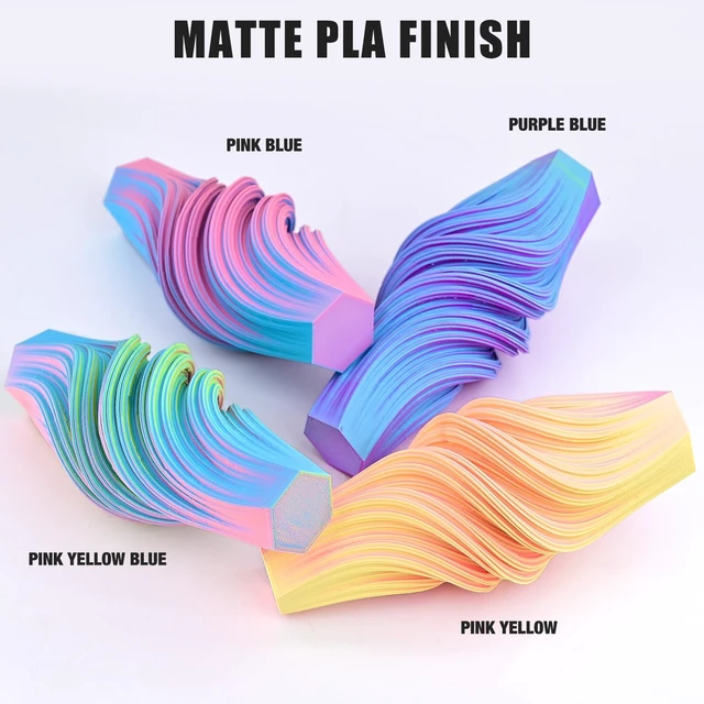 Alt view image 3 of 7 - OVV3D PLA 3D Printer Filament Bundle, Matte Tri & Dual Color Filament Matte PLA 1.75mm Pack, Pastel filament Multi Color Change 3D Printing Filament for Most FDM 3D Printer, 4 Spools 200g Each