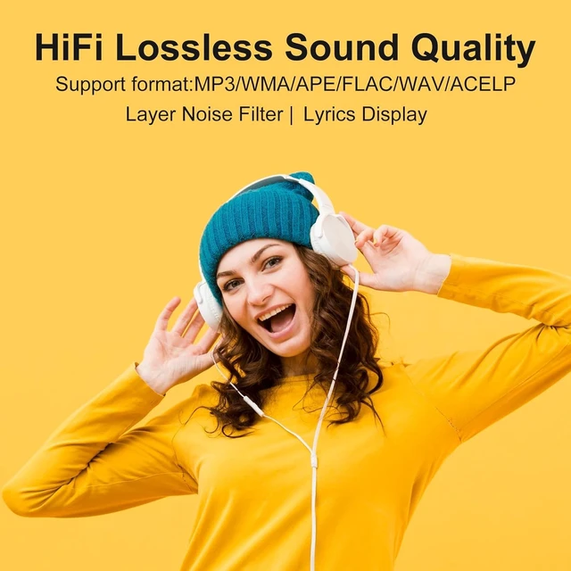 Alt view image 2 of 7 - 64GB MP3 Player with Bluetooth5.3, 2.4-Inch HD Full Touch Screen, Portable Lossless Sound Music Player with HD Speaker, mp3 with FM Radio Recording e-Book, Record, Earphone Included