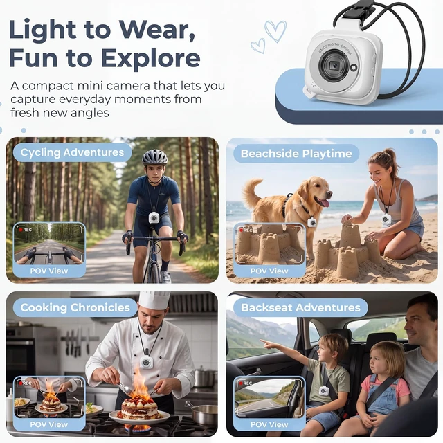 Alt view image 3 of 7 - Digital Camera with WiFi, 2-in-1 Camera with Detachable Mini POV Camera, Vlogging & Travel Camera with Flip Screen for Selfies, Video Recording and Content Creation