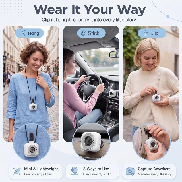 Alt view image 4 of 7 - Digital Camera with WiFi, 2-in-1 Camera with Detachable Mini POV Camera, Vlogging & Travel Camera with Flip Screen for Selfies, Video Recording and Content Creation