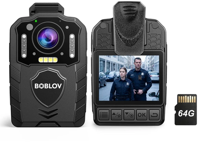 Main image of KJ25 1080P Body Camera, 10-13H Battery Night Vision 64G Body Cam 3000mAh battery, audio/video shooting, pre/post recording and multiple use for law enforcement, security and patrol