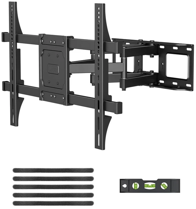 Main image of Full Motion TV Wall Mount for 42 to 86 Inch TV, Swivel and Tilt with Articulating Dual Arms, Max VESA 600X400mm, Holds up to 132lbs, Fits Max 16" Wood Studs, MA01A