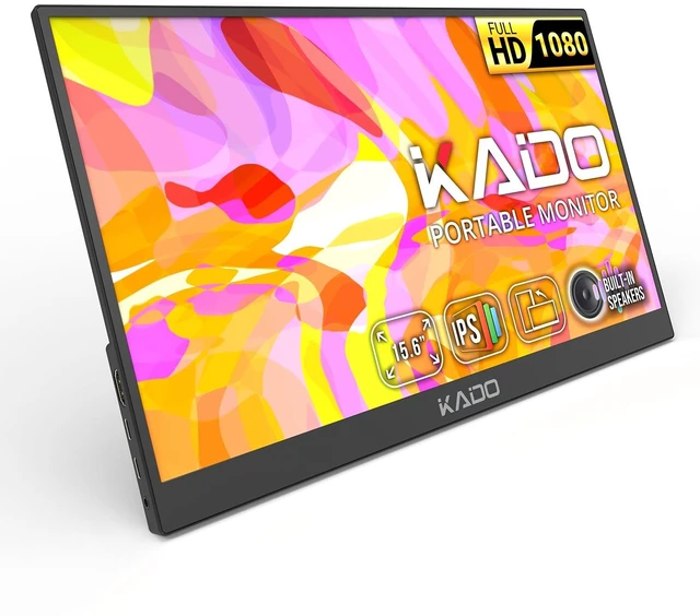 Main image of Portable Monitor 15.6-Inch FHD 1920x1080 USB-C HDMI IPS Display 45W Reverse Charging, Gaming Monitor Built-in Speakers, Second Display Kickstand for Laptop PC Phone Mac Xbox PS4/PS5 Switch