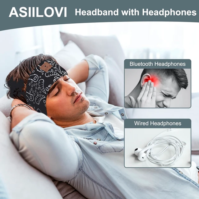 Alt view image 3 of 6 - 2-Pack Upgraded Wireless Bluetooth Headband for Side Sleepers, Running, Travel, Meditation