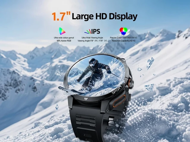 Alt view image 4 of 7 - Military Smart Watch with Earbuds for Men and Women,+ Metal Band Compass & FlashLight, Tactical Smartwatch, BT Calling, 100+ Sports Modes, Fitness Tracker, Android iOS Compatible