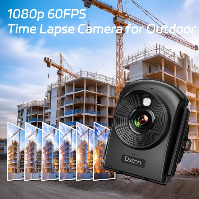 Alt view image 2 of 7 - Time Lapse Camera,1080P FHD Timelapse Camera Outdoor Construction Recording,180-Days Standby,110° Wide Angle & 2.4" LCD Screen,IP66 Waterproof,Multiple Modes,Includes 32GB TF Card