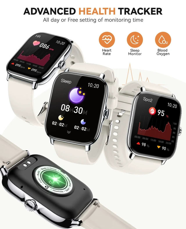 Alt view image 4 of 7 - Smart Watch for Women Men- Answer/Make Call, 2025 IP68 Waterproof Fitness Step Sleep Tracker Watch with Monitor Activity Counter Smartwatch for Andriod iPhone iOS Samsung Compatible