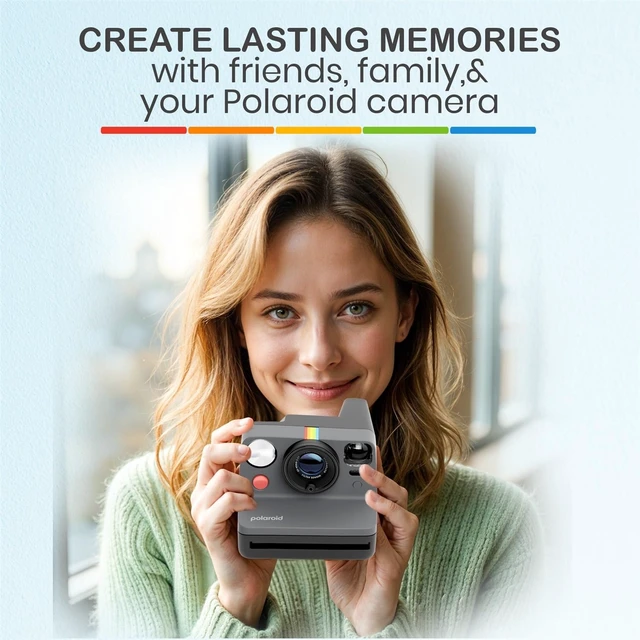 Alt view image 6 of 7 - Now Generation 3 I-Type Instant Camera (Black) Bundle with Color I-Type Film (8 Exposures), Hard Protective Case and Wrist Strap