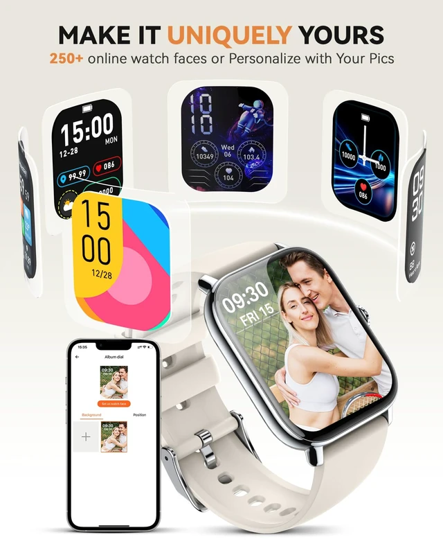 Alt view image 5 of 7 - Smart Watch for Women Men- Answer/Make Call, 2025 IP68 Waterproof Fitness Step Sleep Tracker Watch with Monitor Activity Counter Smartwatch for Andriod iPhone iOS Samsung Compatible