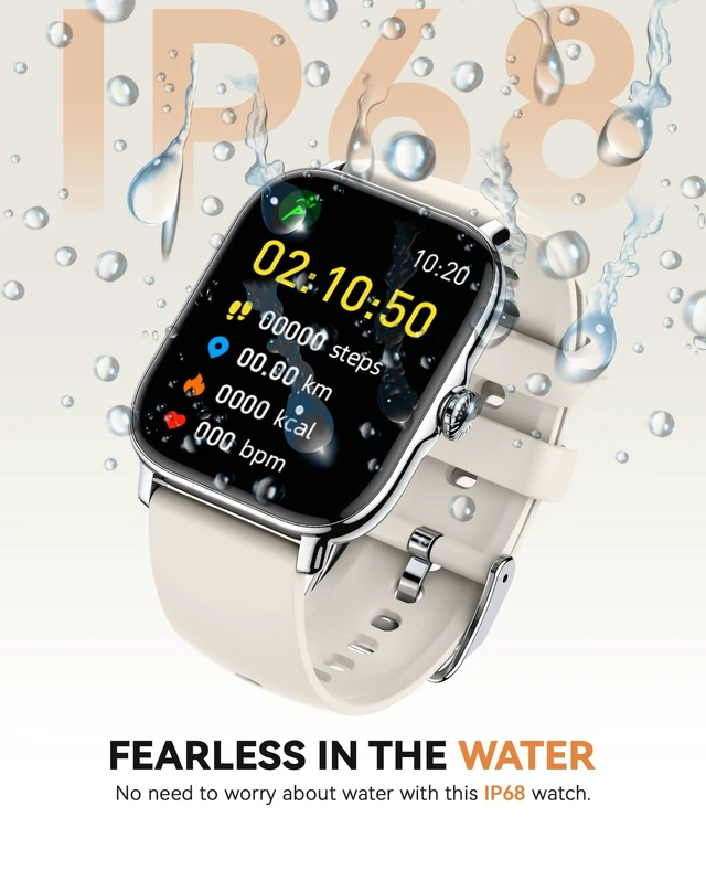 Alt view image 6 of 7 - Smart Watch for Women Men- Answer/Make Call, 2025 IP68 Waterproof Fitness Step Sleep Tracker Watch with Monitor Activity Counter Smartwatch for Andriod iPhone iOS Samsung Compatible