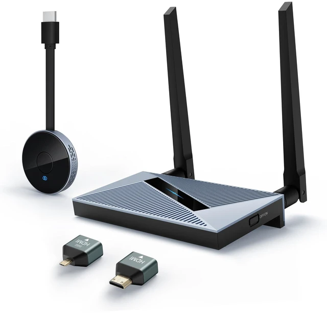 Main image of Wireless HDMI Transmitter and Receiver, True Plug & Play 4K decoding, dualband 2.4/5GHz, stream audio video from laptop PC to monitor, no app needed