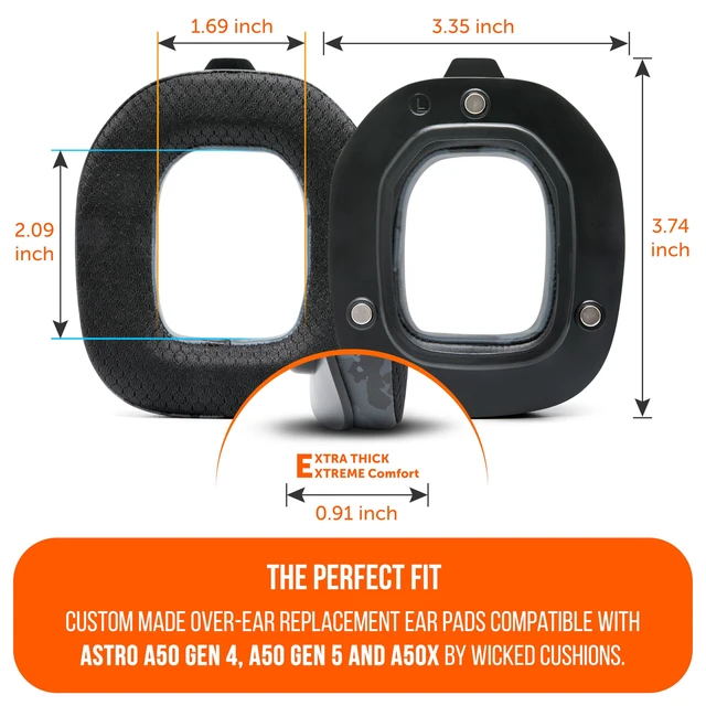 Alt view image 5 of 7 - Mod Kit A50 - Earpads & Headband for Astro A50 Gen 4/5 / A50x Made by Wicked Cushions Cooling Gel Earpads and Matching Headband that offer Enhanced Comfort & Durability Black Camo