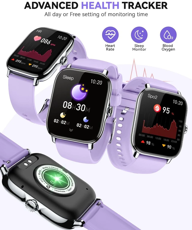 Alt view image 4 of 7 - Smart Watch for Women Men- Answer/Make Call, 2025 IP68 Waterproof Fitness Step Sleep Tracker Watch with Monitor Activity Counter Smartwatch for Andriod iPhone iOS Samsung Compatible