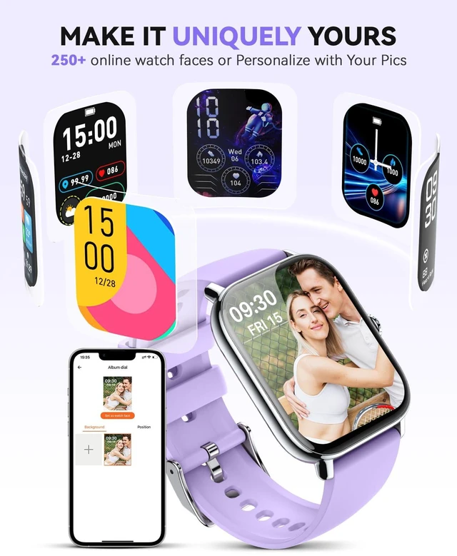 Alt view image 5 of 7 - Smart Watch for Women Men- Answer/Make Call, 2025 IP68 Waterproof Fitness Step Sleep Tracker Watch with Monitor Activity Counter Smartwatch for Andriod iPhone iOS Samsung Compatible