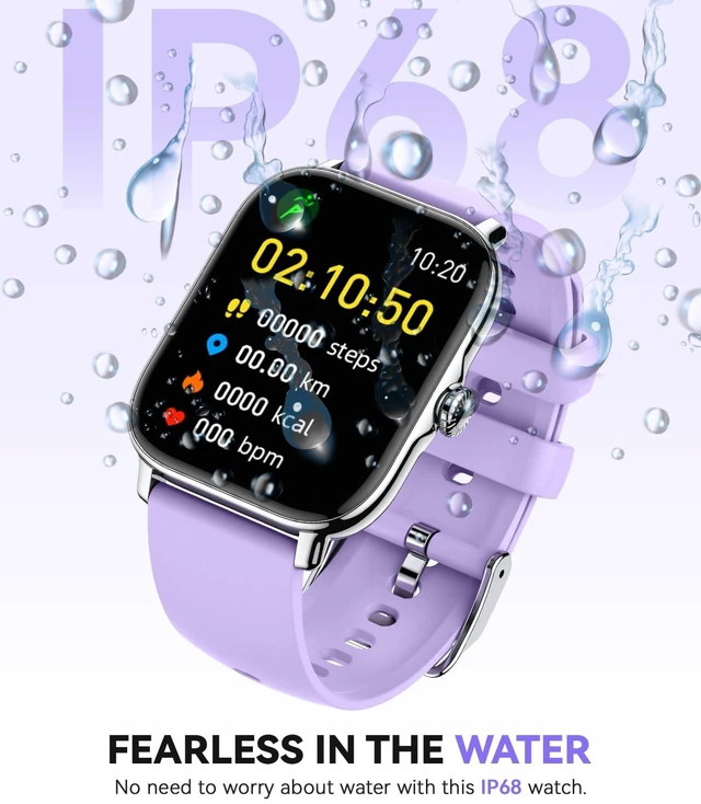 Alt view image 6 of 7 - Smart Watch for Women Men- Answer/Make Call, 2025 IP68 Waterproof Fitness Step Sleep Tracker Watch with Monitor Activity Counter Smartwatch for Andriod iPhone iOS Samsung Compatible