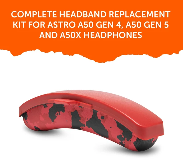 Alt view image 6 of 7 - Mod Kit A50 - Earpads & Headband for Astro A50 Gen 4/5 / A50x Made by Wicked Cushions Cooling Gel Earpads and Matching Headband that offer Enhanced Comfort & Durability Red Camo