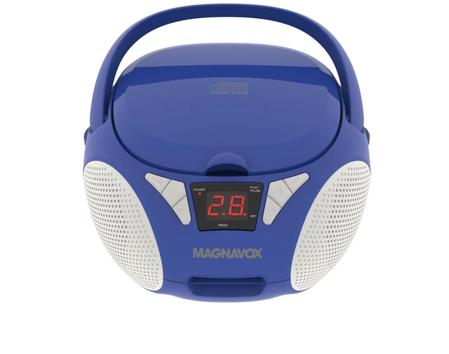 Main image of Portable Top Loading CD Boombox with AM/FM Stereo Radio CD-R/CD-RW Compatible LED Display AUX Port Supported Programmable CD Player (Blue)