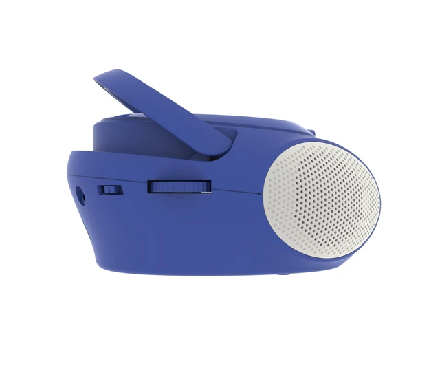 Alt view image 6 of 7 - Portable Top Loading CD Boombox with AM/FM Stereo Radio CD-R/CD-RW Compatible LED Display AUX Port Supported Programmable CD Player (Blue)