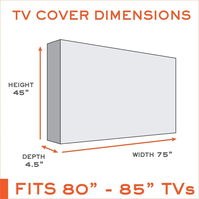 Alt view image 2 of 7 - Outdoor TV Cover 80-85 inch - WITH FRONT FLAP - Weatherproof, Waterproof protection, Soft Interior, With Bottom cover - Black
