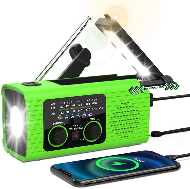 Main image of Weather Radios for Emergency, Hand Crank Emergency Radio Multifunctioal Portable Radio with USB Solar Hand Crank Charged, Flashlight, SOS Alarm for Extreme Weather, Camping, Survival