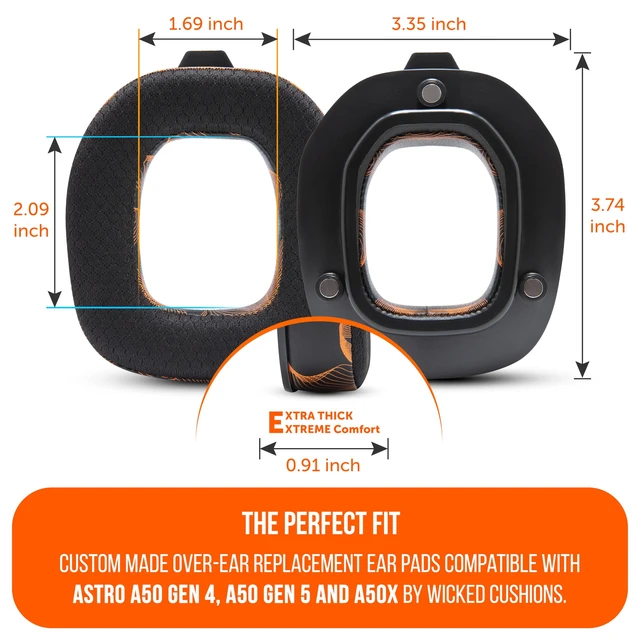 Alt view image 5 of 7 - Mod Kit A50 - Earpads & Headband for Astro A50 Gen 4/5 / A50x Made by Wicked Cushions Cooling Gel Earpads and Matching Headband that offer Enhanced Comfort & Durability Kinetic Wave