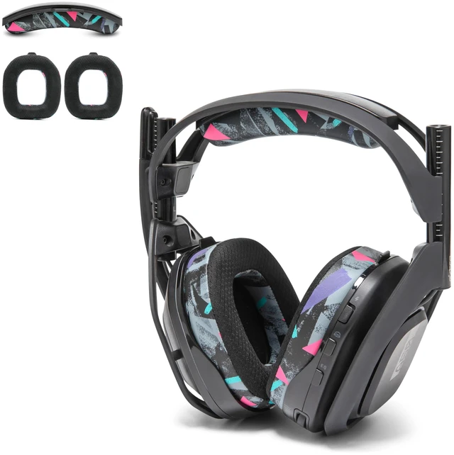 Main image of Mod Kit A50 - Earpads & Headband for Astro A50 Gen 4/5 / A50x Made by Wicked Cushions Cooling Gel Earpads and Matching Headband that offer Enhanced Comfort & Durability 90's Black
