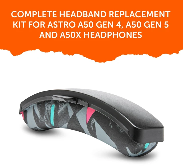 Alt view image 6 of 7 - Mod Kit A50 - Earpads & Headband for Astro A50 Gen 4/5 / A50x Made by Wicked Cushions Cooling Gel Earpads and Matching Headband that offer Enhanced Comfort & Durability 90's Black