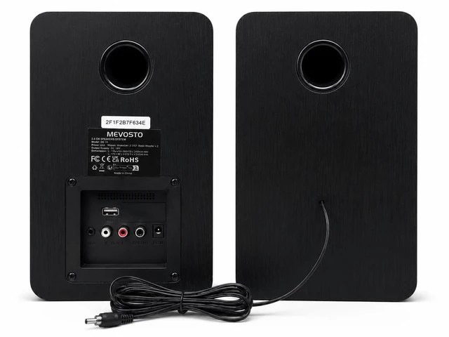 Alt view image 7 of 7 - Active Bookshelf Speakers Pair: 5-Inch Wired Stereo for PC and TV Black Multi-Device Stereo - USB Audio for PC; BT5.4/RCA/AUX for Compatible TVs; Dual 1-Inch Silk-Dome Tweeters + Bass/Treble