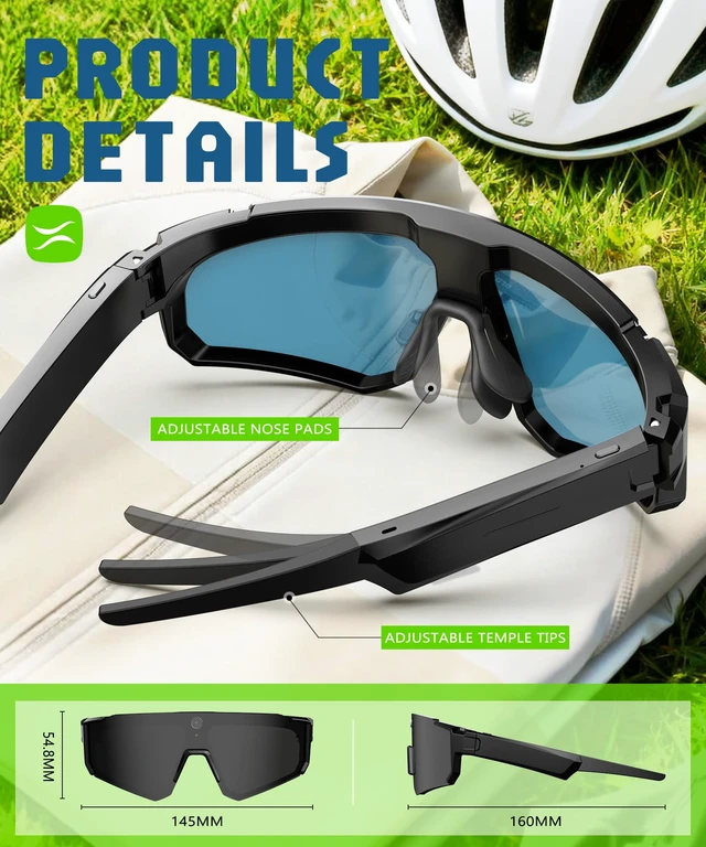 Alt view image 5 of 7 - AI Ultra Pro Smart Glasses: 4K Wearable Camera with 6-Axis EIS Stabilization, ChatGPT-4o Voice Assistant, IP66 Waterproof Sport Sunglasses, Dual-Mic ENC Noise Cancelling Arctic Crimson Ice