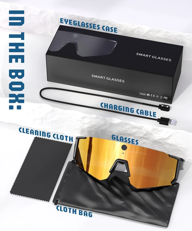 Alt view image 7 of 7 - AI Ultra Pro Smart Glasses: 4K Wearable Camera with 6-Axis EIS Stabilization, ChatGPT-4o Voice Assistant, IP66 Waterproof Sport Sunglasses, Dual-Mic ENC Noise Cancelling Arctic Crimson Ice