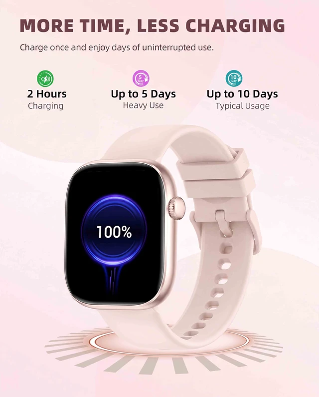 Alt view image 3 of 7 - Smart Watch for Women Men, Fitness and Sleep Trackers with 1.83" HD Touchscreen, Bluetooth Calling Smartwatch for Android/iOS, IP67 Waterproof Multi-Sport Modes Pedometer, Blush Pink