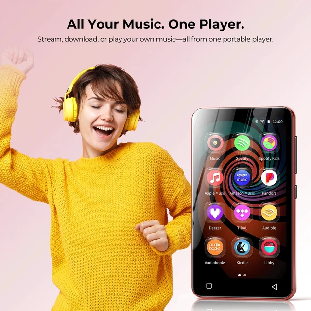 Alt view image 2 of 7 - G3 MP3 Player with Bluetooth and WiFi, 160G Player with Spotify Music Player with Pandora 4" Touch Screen, Parental Controls for Kids, Android MP4 MP3 with Audible,Spotify Kids (Red+Black)