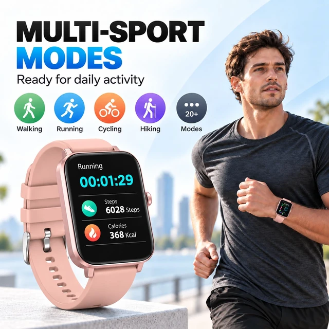 Alt view image 3 of 7 - Smart Watch for Women Fitness Tracker Watch for Android/iOS Phones, Activity Trackers and Smartwatches with Heart Rate/Sleep Monitor, Step Counter, Waterproof Smart Watches