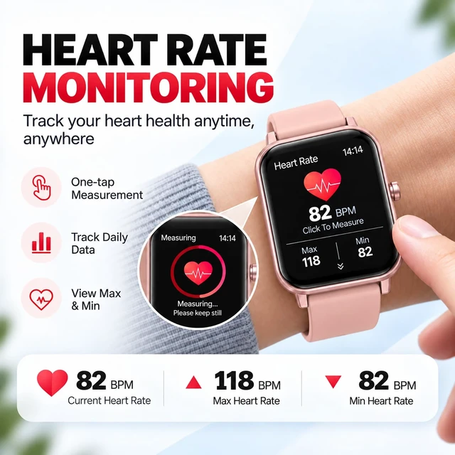 Alt view image 4 of 7 - Smart Watch for Women Fitness Tracker Watch for Android/iOS Phones, Activity Trackers and Smartwatches with Heart Rate/Sleep Monitor, Step Counter, Waterproof Smart Watches