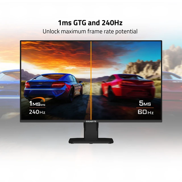 Alt view image 3 of 7 - GS25F2A 24.5" SuperSpeed FHD IPS Gaming Monitor Black, FHD 1920x1080, 240Hz, 1ms GTG, AMD FreeSync Premium, HDMI, DP, Tilt Adjustable