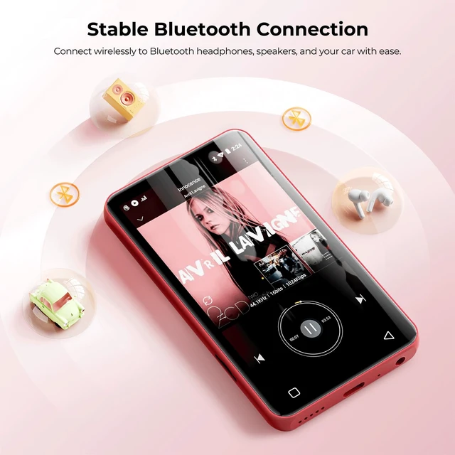 Alt view image 6 of 7 - G3 MP3 Player with Bluetooth and WiFi, 160G Player with Spotify Music Player with Pandora 4" Touch Screen, Parental Controls for Kids, Android MP4 MP3 with Audible,Spotify Kids (Red+Black)