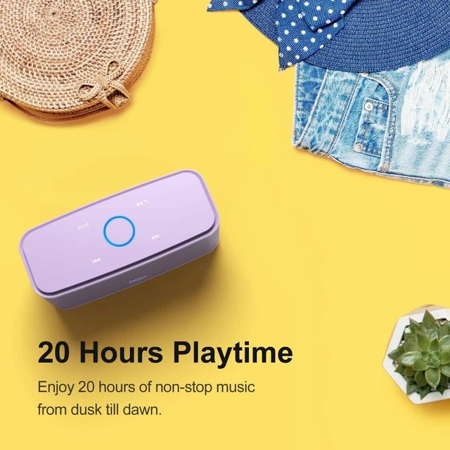 Alt view image 7 of 7 - SoundBox Touch Wireless Bluetooth Speaker-12W HD Sound with Rich Bass Portable & Small Design, IPX5 Waterproof, 20H Playtime, Handsfree, House, Office Desktop, Bedroom, Indoor Use, Purple