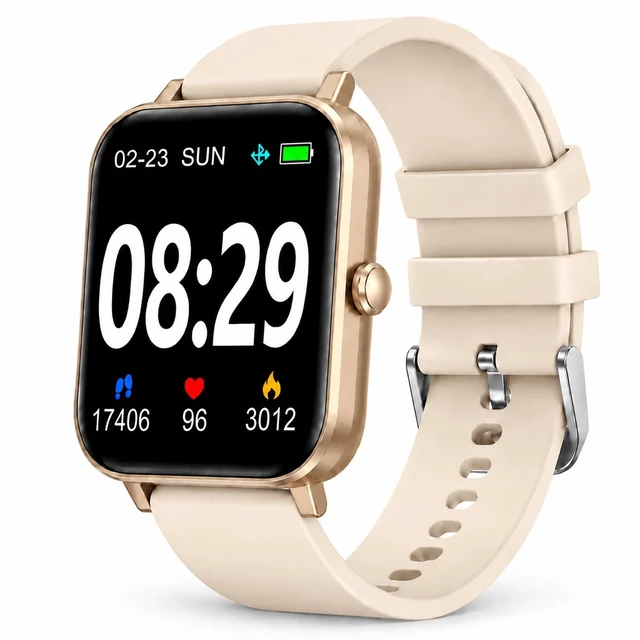 Main image of Smart Watch Fitness Tracker for Men Women with Pedometer Step Counter Tracker for Walking, Heart Rate Monitor, Sleep Monitor, Blood Oxygen, Senior Friendly, IP68 Waterproof