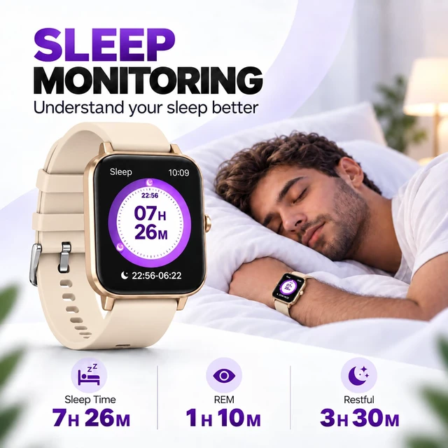 Alt view image 5 of 7 - Smart Watch Fitness Tracker for Men Women with Pedometer Step Counter Tracker for Walking, Heart Rate Monitor, Sleep Monitor, Blood Oxygen, Senior Friendly, IP68 Waterproof