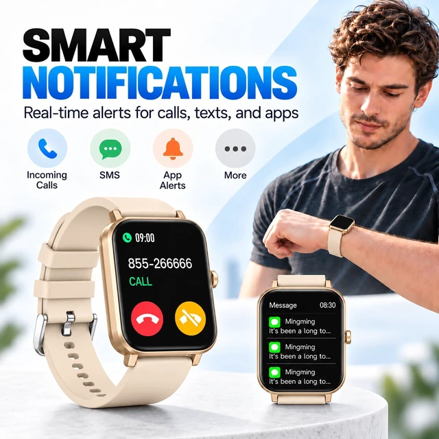 Alt view image 6 of 7 - Smart Watch Fitness Tracker for Men Women with Pedometer Step Counter Tracker for Walking, Heart Rate Monitor, Sleep Monitor, Blood Oxygen, Senior Friendly, IP68 Waterproof