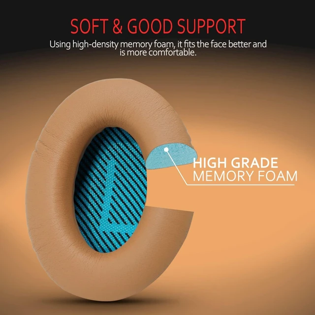 Alt view image 3 of 6 - Premium Ear Pad Replacement for Bose Headphones Earpads, Compatible with Bose QuietComfort 35 ii /QC35 /QC25 /QC2 /QC15 /Ae2 /Ae2i /Ae2w /SoundTrue & SoundLink, by Beige