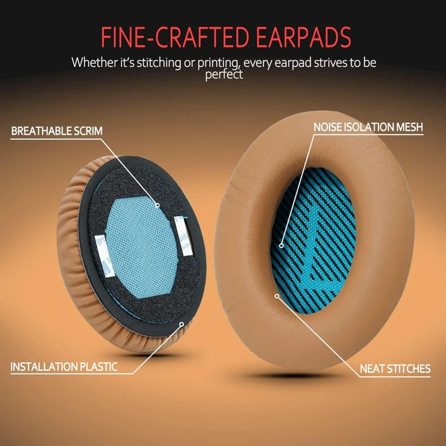 Alt view image 2 of 6 - Premium Ear Pad Replacement for Bose Headphones Earpads, Compatible with Bose QuietComfort 35 ii /QC35 /QC25 /QC2 /QC15 /Ae2 /Ae2i /Ae2w /SoundTrue & SoundLink, by Beige