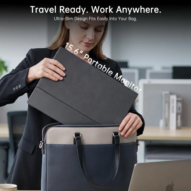 Alt view image 7 of 7 - 15.6 Portable Monitor Touchscreen FHD Laptop Screen Extender for Laptop USBC Monitor, Portable Monitor for Laptop,122Hz 1080P IPS,Capacitive Touch,HDR,100% sRGB,Adjustable DC Stand,for Mac,Phone