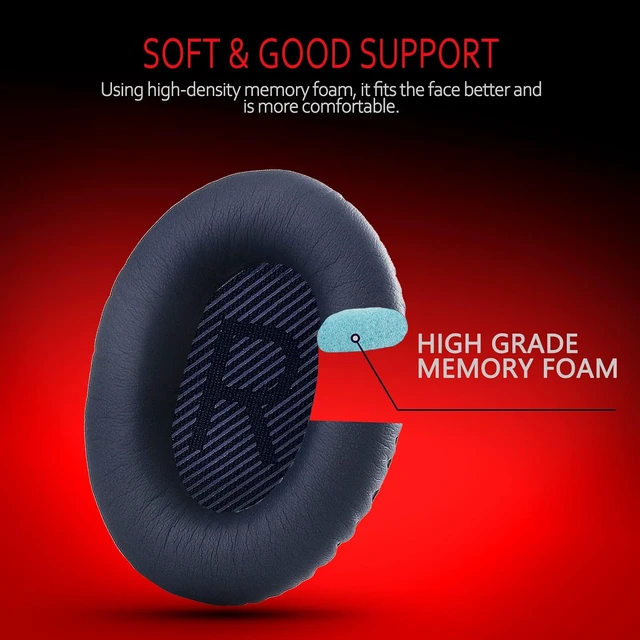 Alt view image 3 of 7 - Premium Ear Pad Replacement for Bose Headphones Earpads, Compatible with Bose QuietComfort 35 ii /QC35 /QC25 /QC2 /QC15 /Ae2 /Ae2i /Ae2w /SoundTrue & SoundLink, by Midnight Blue