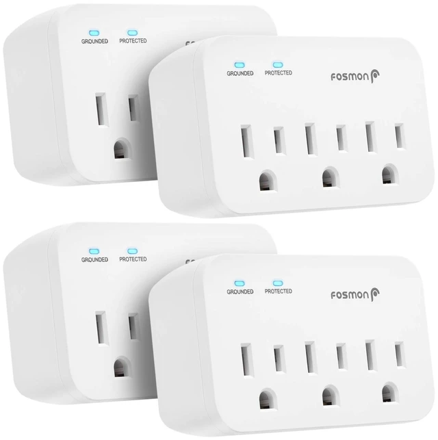 Main image of Refrigerator Surge Protector, 3 Outlet Heavy Duty Appliance Surge Protector with High Joules for Fridge, Microwave, Washing Machine, Garage Door, 1200J, 1875 Watts, 3 Prong, ETL Listed- 4 Pack