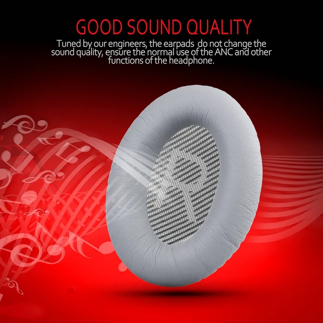 Alt view image 6 of 7 - Premium Ear Pad Replacement for Bose Headphones Earpads, Compatible with Bose QuietComfort 35 ii /QC35 /QC25 /QC2 /QC15 /Ae2 /Ae2i /Ae2w /SoundTrue & SoundLink Silver