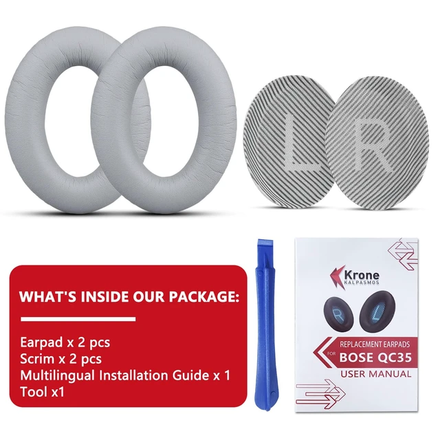 Alt view image 7 of 7 - Premium Ear Pad Replacement for Bose Headphones Earpads, Compatible with Bose QuietComfort 35 ii /QC35 /QC25 /QC2 /QC15 /Ae2 /Ae2i /Ae2w /SoundTrue & SoundLink Silver